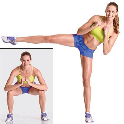 Squat and side kick