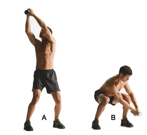 Squat with reverse wood chop